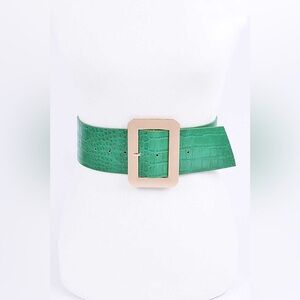 Vegan Crocodile Texture Corset Waist Statement Belt